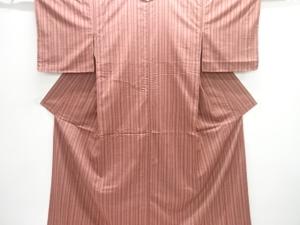 未使用品　縞織出し手織り紬着物